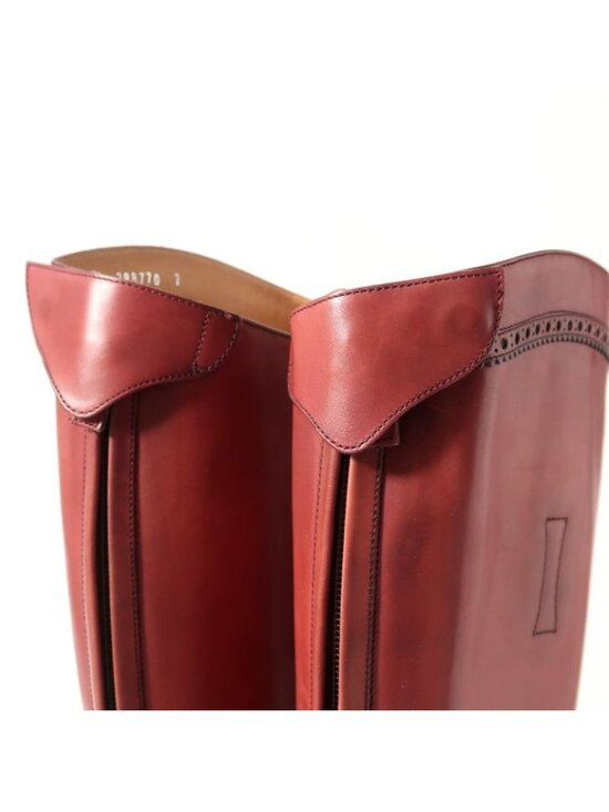 GUCCI Brogue Boots Web Sherry Line Animal Buckle Leather  Gucci Boots 7 Sherry